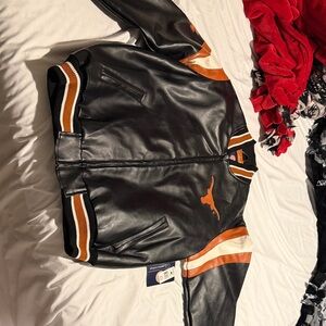 Black and Orange Leather Jacket